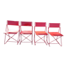 4 chaises métallique rouge Magis pour System