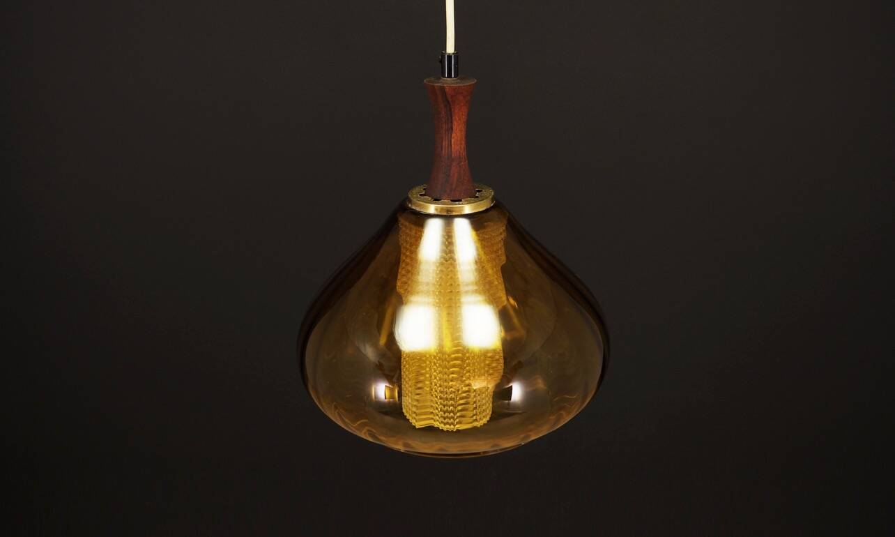 Glass pendant lamp, Danish design, 1970s, production: Denmark