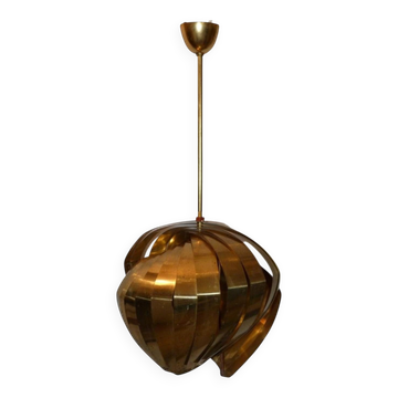 Lampe suspendue vintage en laiton par Louis Weisdorf pour Lyfa, années 1960