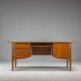 Danish Teak Executive Desk by Arne Vodder for H.P. Hansen, 1960s