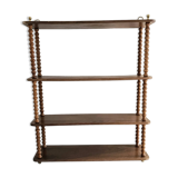 Vintage shelf turned wood and brass