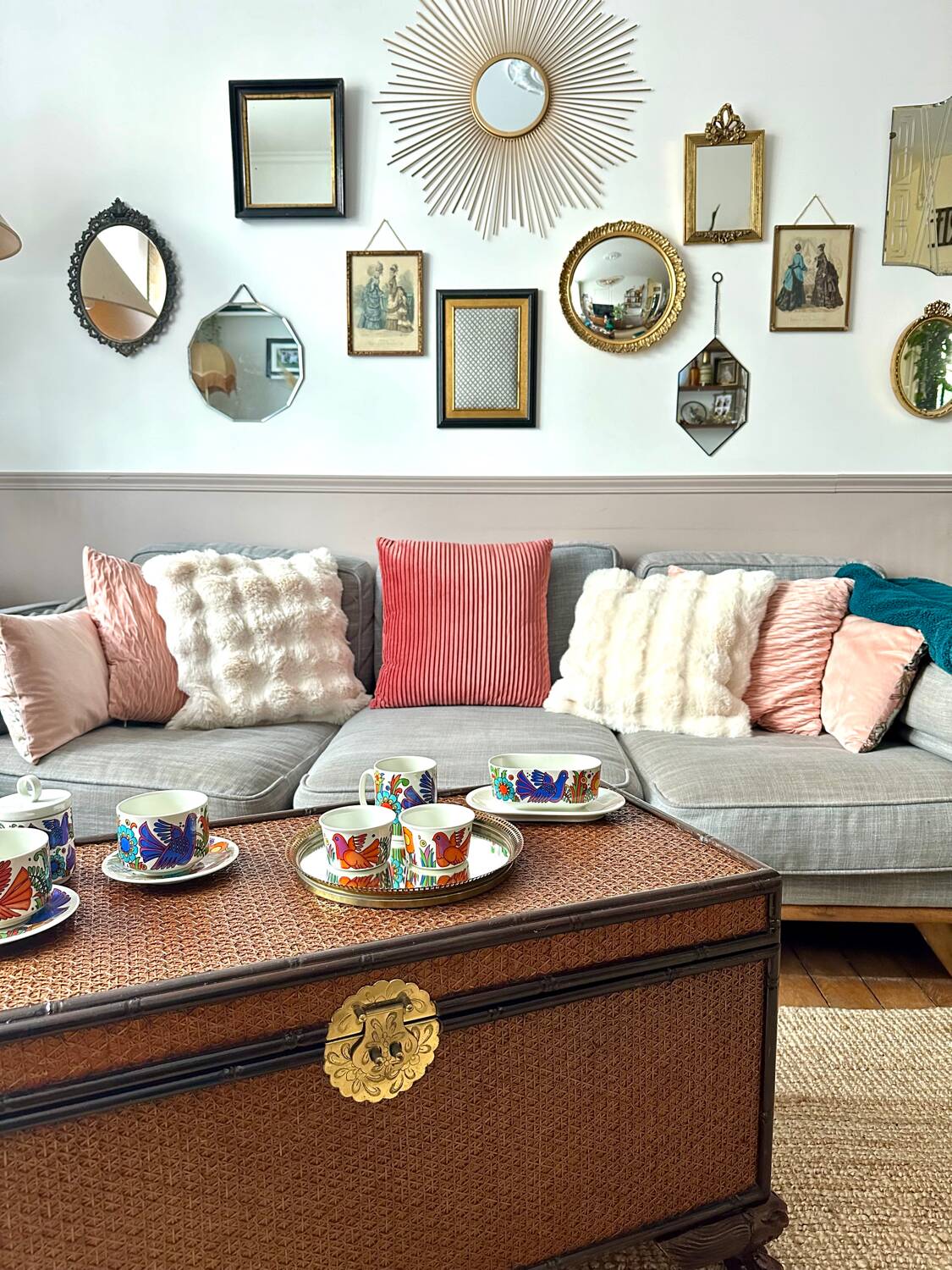 Wooden and cane trunk