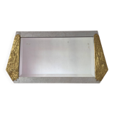 Art Deco wooden mirror with bevelled glass