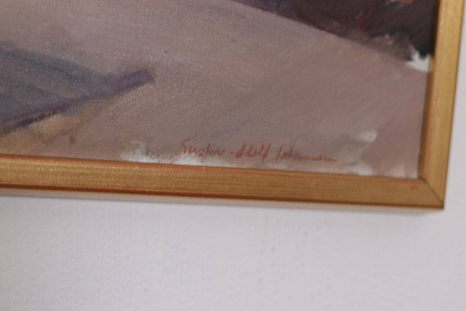 Huile sur toile originale suédoise – « Falaises » par Gustav-Adolf Johansson