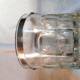 Glass and metal ice bucket
