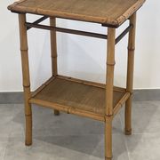 Table d'appoint, desserte en bambou et bois, vintage