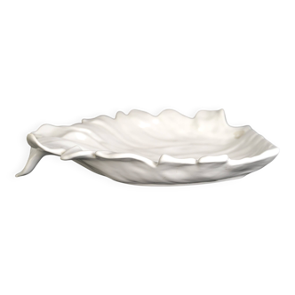Large Tommaso Barbi White Ceramic Centerpiece, Italy, 1970s