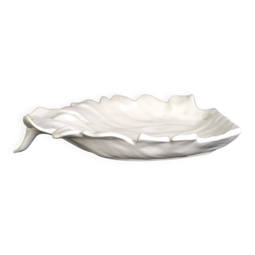 Large Tommaso Barbi White Ceramic Centerpiece, Italy, 1970s