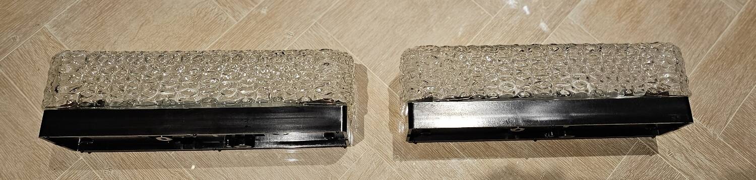 Set of 2 hammered glass wall lights