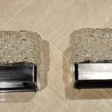 Set of 2 hammered glass wall lights