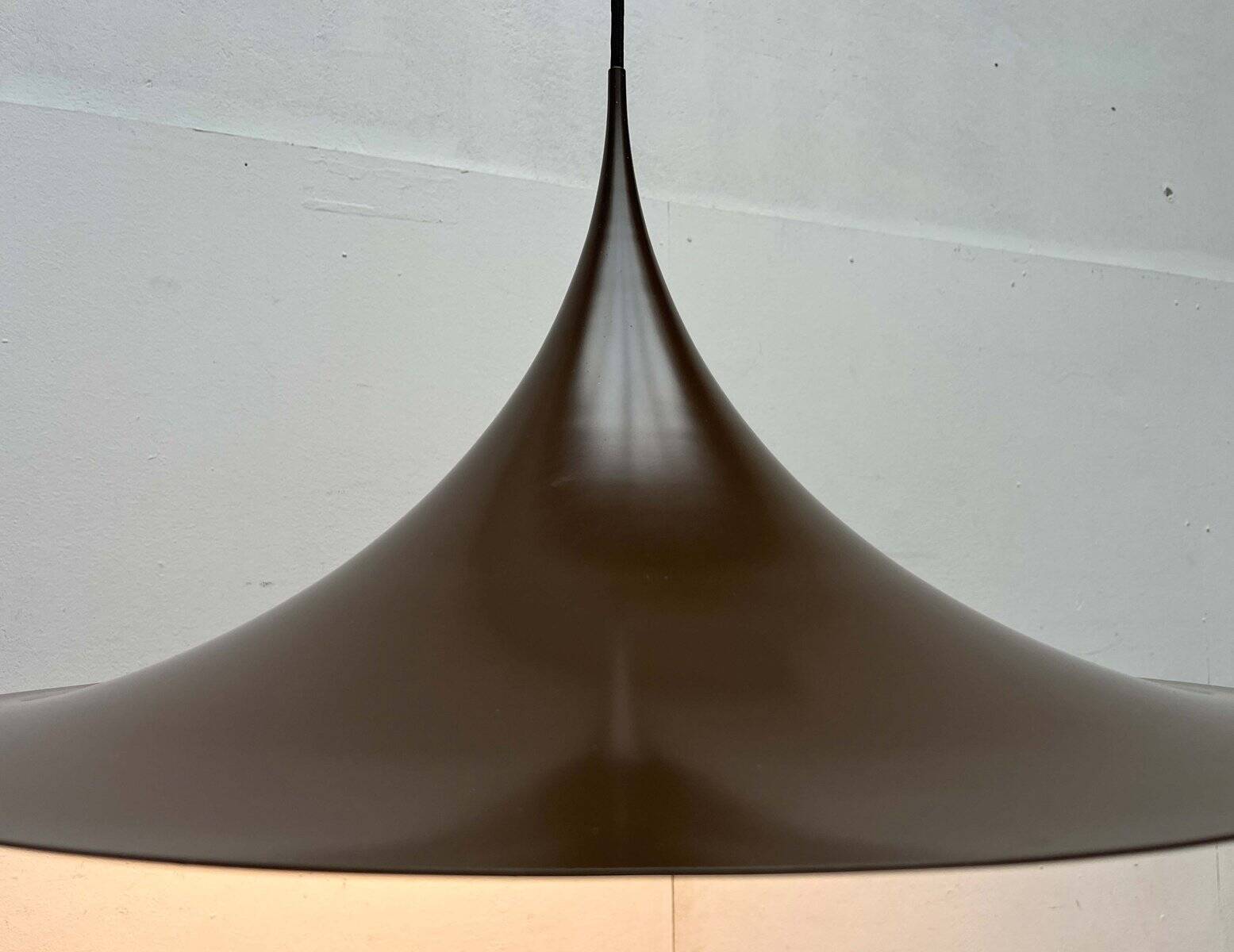 Mid-Century Modern Space Age Danish Brown Semi Pendant Lamp by Claus Bonderup and Torsten Thorup for Fog & Mørup, 1960s