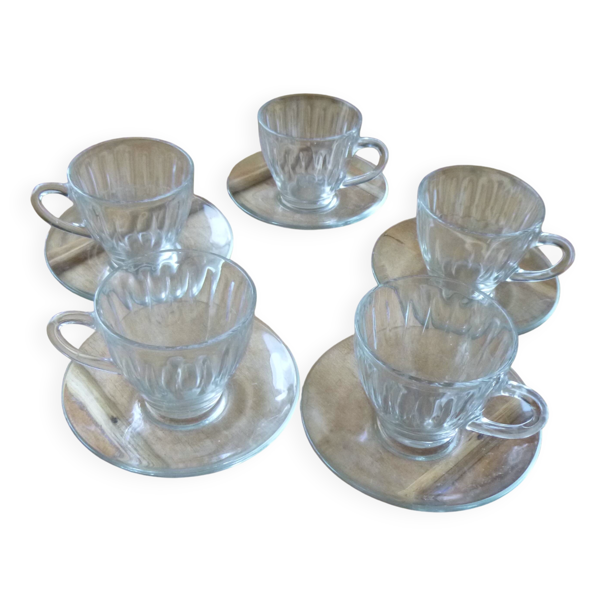Vintage Duralex cups and saucers
