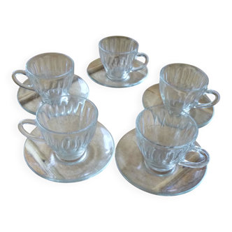 Vintage Duralex cups and saucers