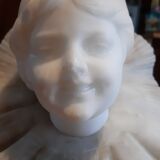 Marble bust of PUGI Guglielmo ( 1850 - 1915 ) "Pierrot "