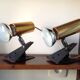 Paire de lampes spots à pince, vintage, années 70