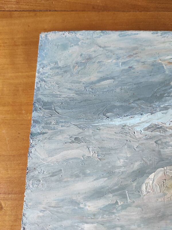 Tableau paysage bord de rivière (signé Chevalier)