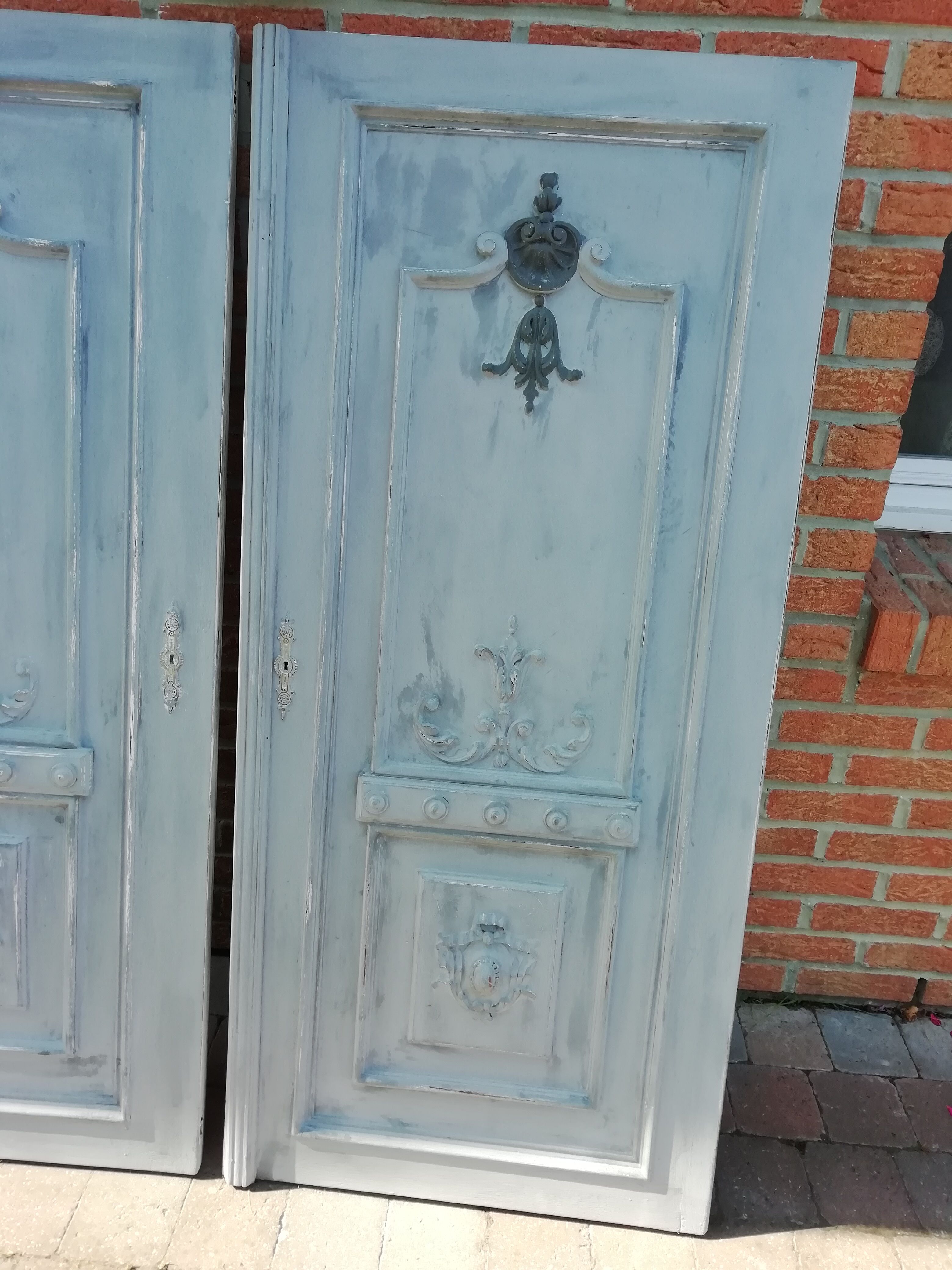 Pair of old carved door Louis XV