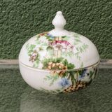 Set of 3 floral porcelain sweet jars from Paris.