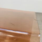 Smoked plexiglass cube side table by Michel Dumas, 1970s