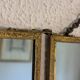 Vintage 1900s triptych barber mirror JB gilt burgundy - 30 x 67 cm