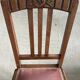 Pair of carved wooden chairs with pink velvet seat ART DECO