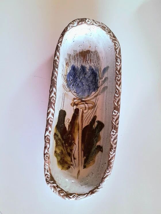 Thistle ceramic bowl, Albert Thiry, Vallauris 1960.