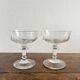 2 antique 19th-century blown glass champagne coupes with flat sides