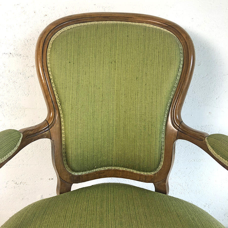Green Voltaire armchair 19th century