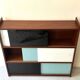 Large closed bookcase in wood and glass, Oscar Furniture design, 1950s