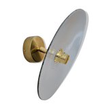 Otientable brass wall lamp and enamelled sheet metal