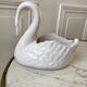White ceramic swan pot cover 50/60s