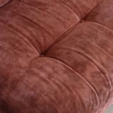 Rusty velvet low chair without arms