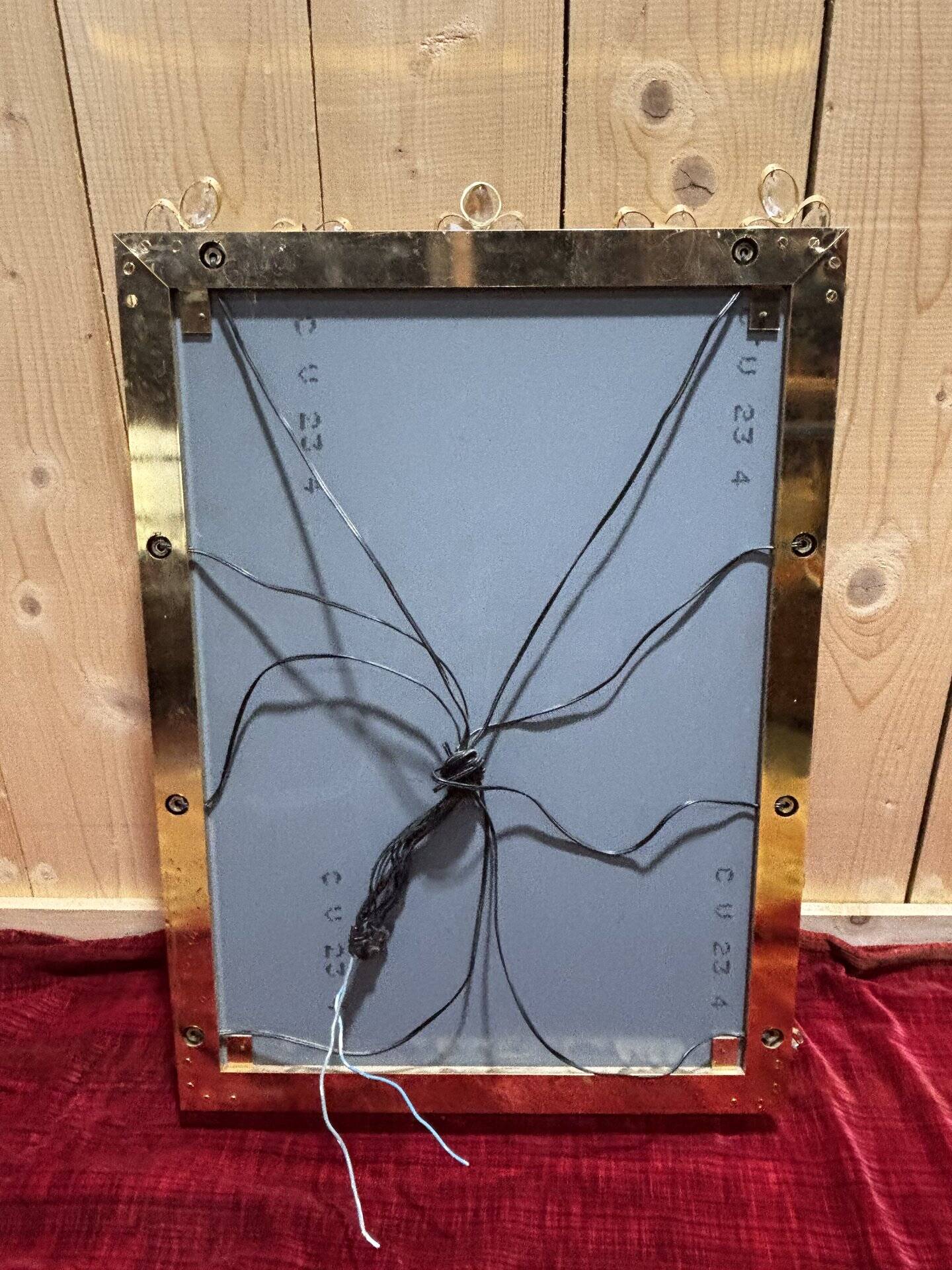 Gold metal bathroom mirror