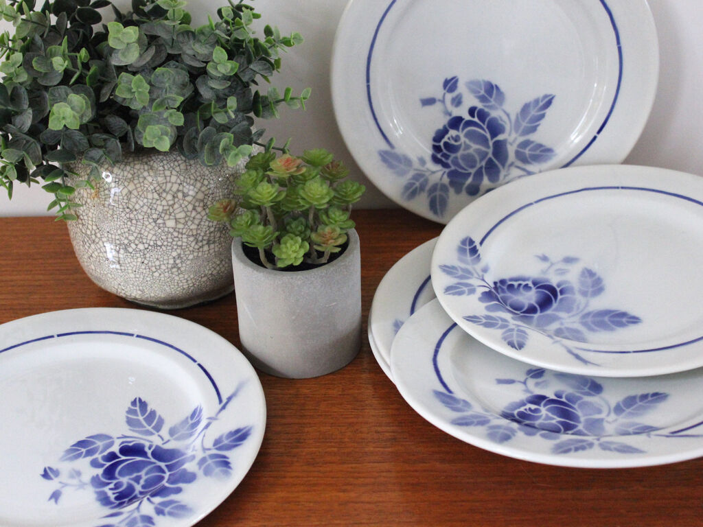 Set of 6 earthenware plates St Amand's