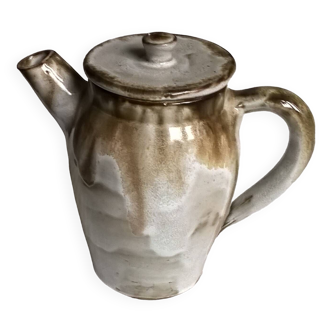 Glazed flamed stoneware teapot C.Turgis Normandie.
