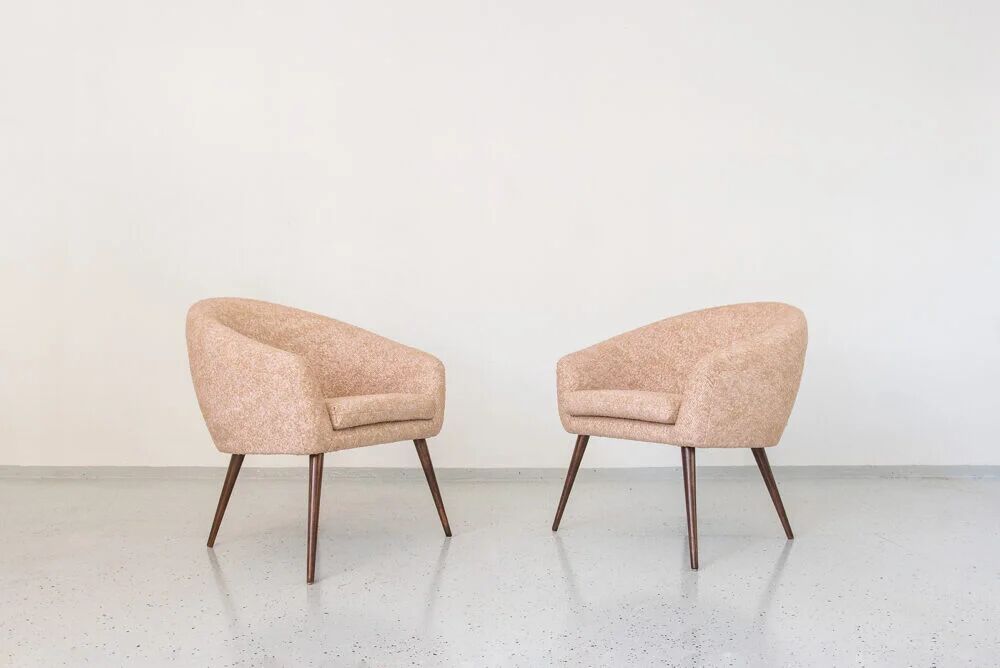 Pink Vintage Shell Armchairs From Lfm, Poland, 1970s, Set Of 2