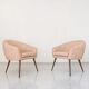 Pink Vintage Shell Armchairs From Lfm, Poland, 1970s, Set Of 2