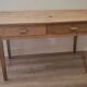 Old farmhouse/office table in patinated solid wood - 2 drawers