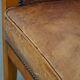 Sheep leather Art Deco design armchair combined with wood
