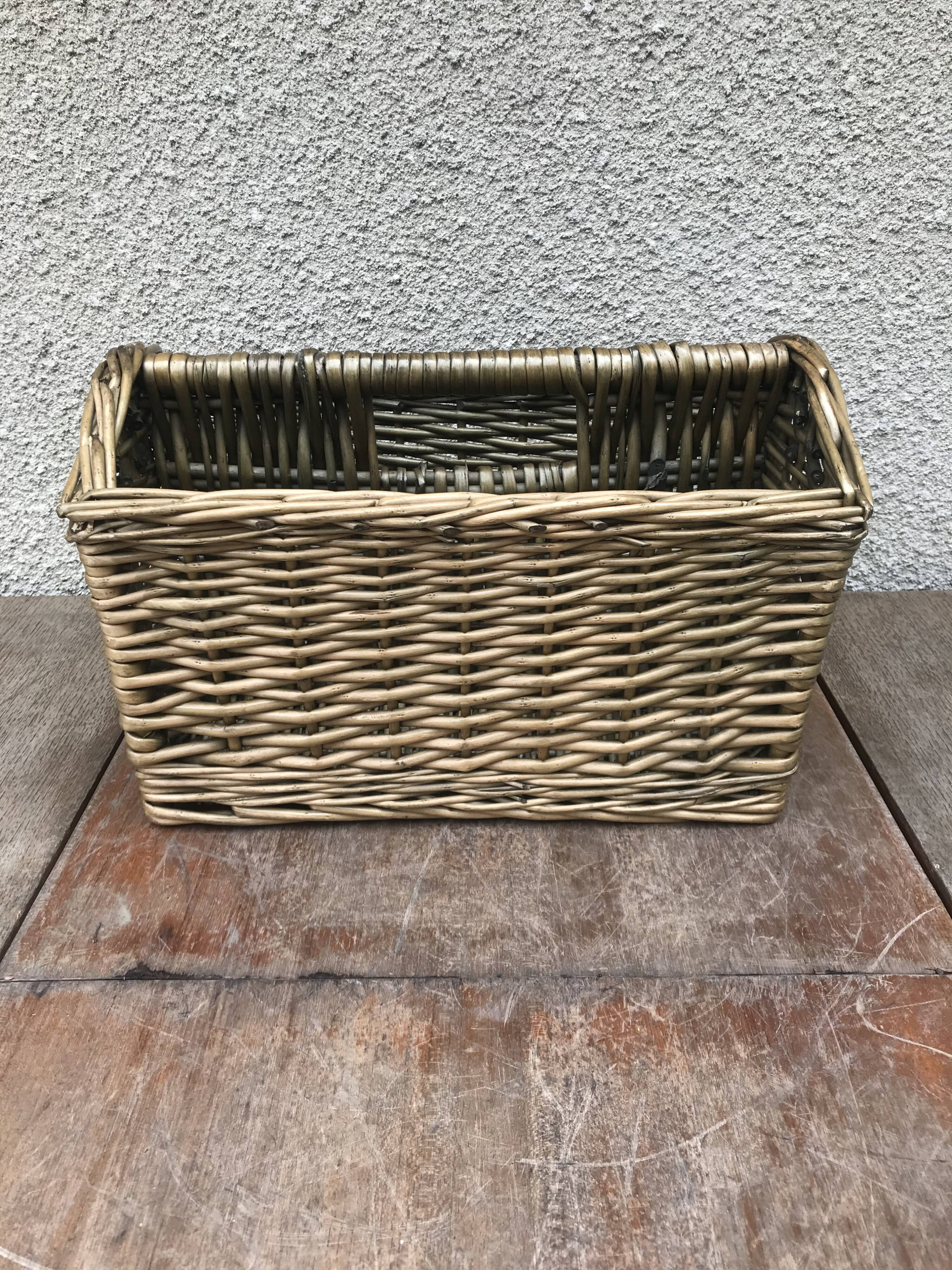 Rattan magazine rack