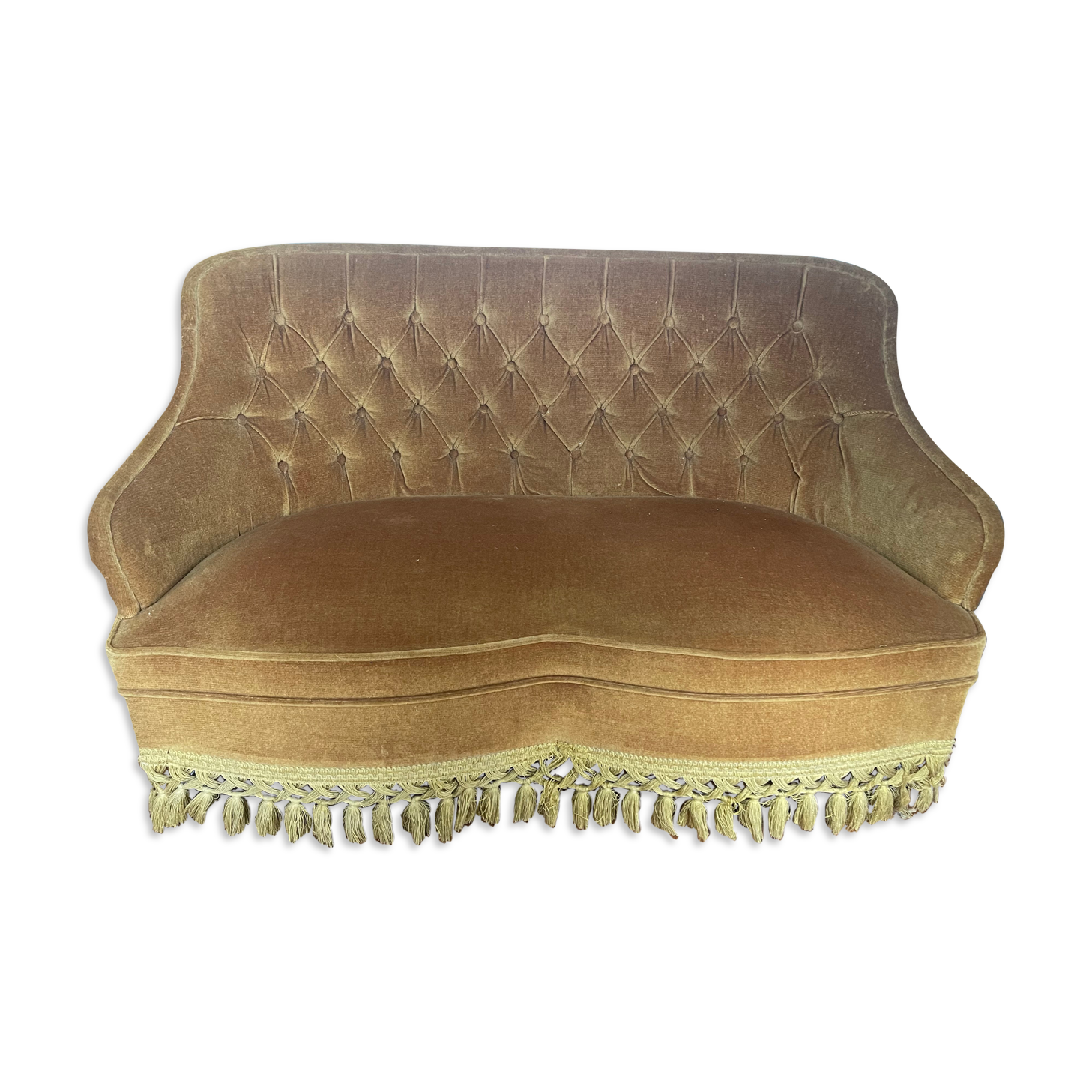 Mustard velvet toad sofa