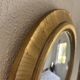 Vintage 1970s sun mirror witch's eye wood and gold - 42 cm