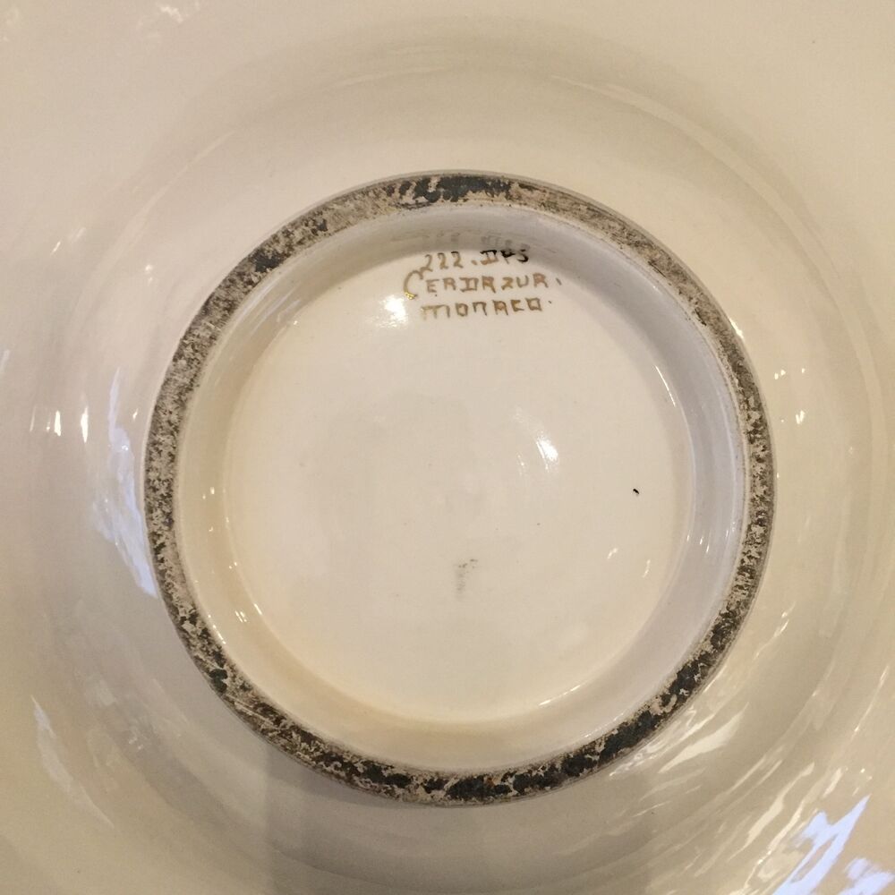 Vintage fruit cup with fish decoration cerdazur monaco