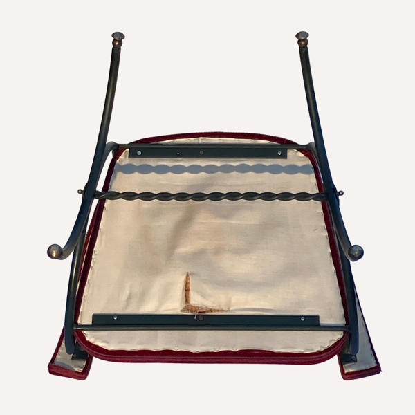 Fauteuil italien Savonarola, rembourrage rouge, années 1960-1970