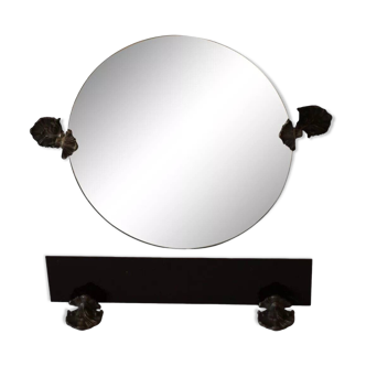 bathroom set round mirror and shelf