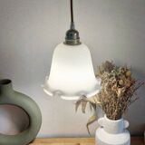 Vintage opaline portable lamp