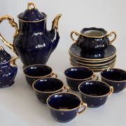 Painted porcelain tea and coffee service, mid-20th century, Poland, 1960.