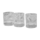 Three whisky glasses in vintage chiseled crystal 1960