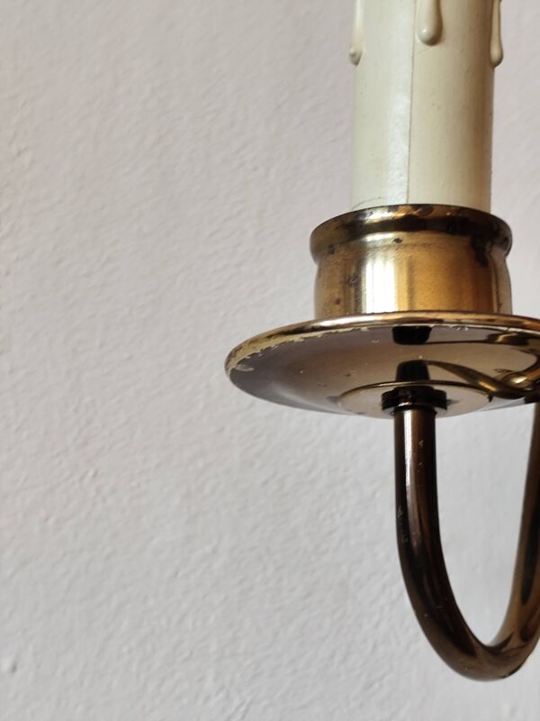 Paire d'appliques murales en laiton avec 2 feux, de style hollandais