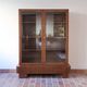 Glass library in walnut, Art Deco style, 1960s